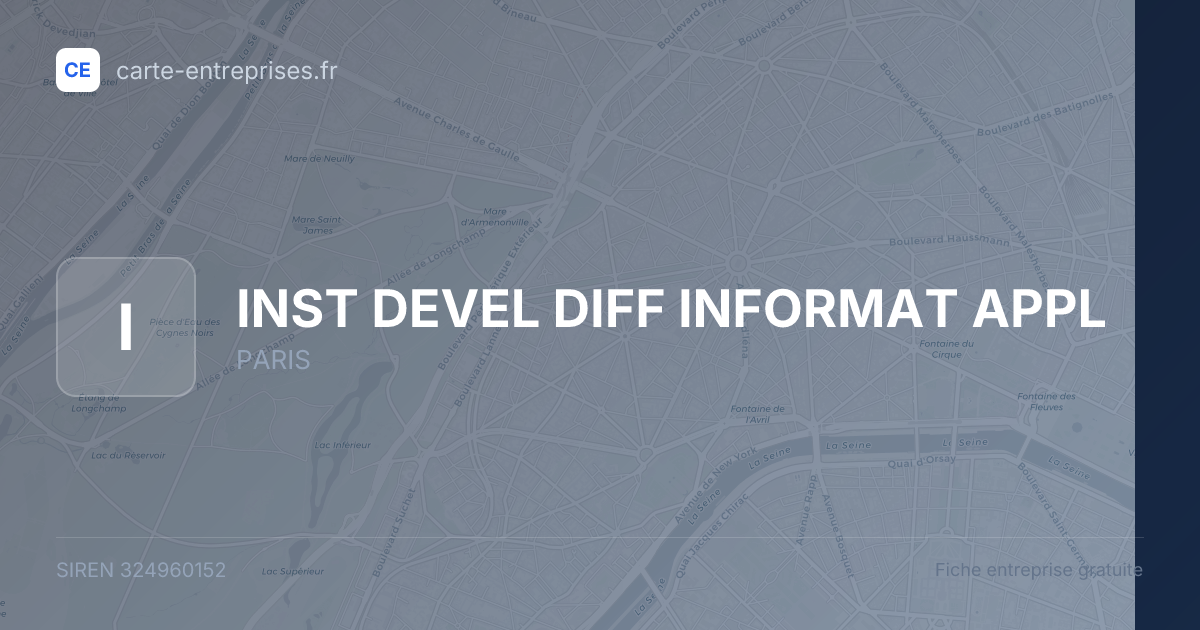 INST DEVEL DIFF INFORMAT APPL — 324960152 — fiche entreprise