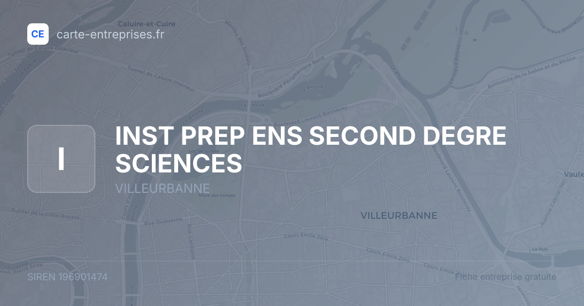 INST PREP ENS SECOND DEGRE SCIENCES — 196901474 — fiche entreprise