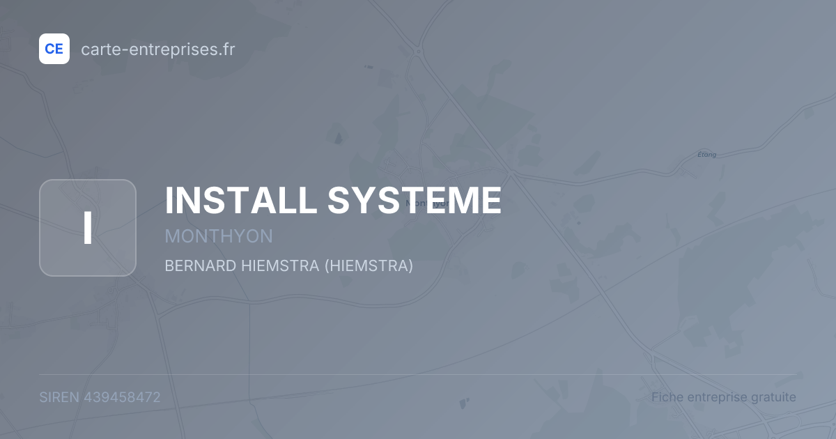 INSTALL SYSTEME — 439458472 — fiche entreprise