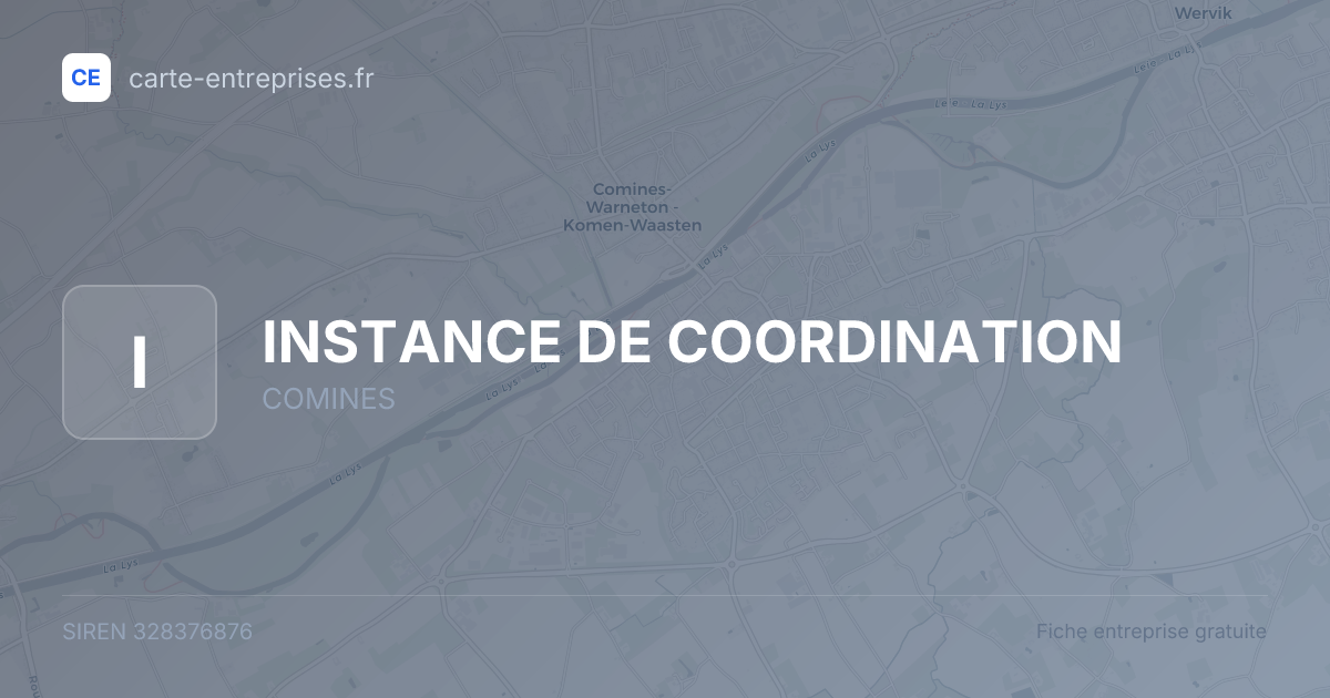INSTANCE DE COORDINATION — 328376876 — fiche entreprise