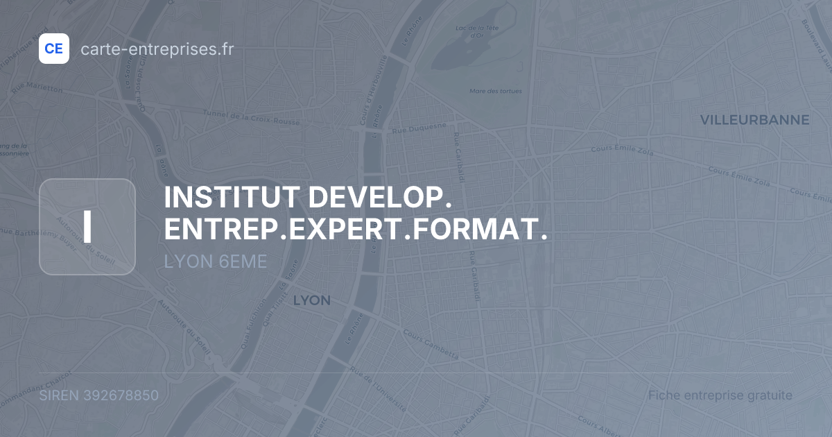 INSTITUT DEVELOP. ENTREP.EXPERT.FORMAT. — 392678850 — fiche entreprise