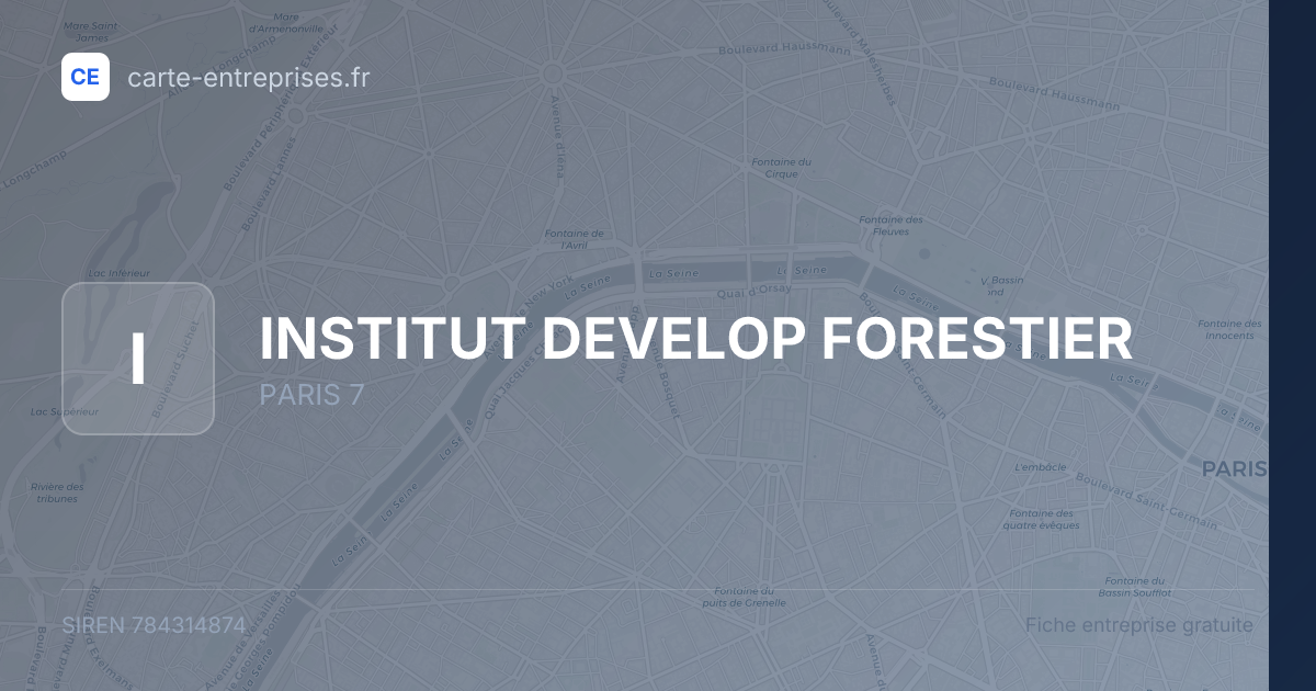 INSTITUT DEVELOP FORESTIER — 784314874 — fiche entreprise