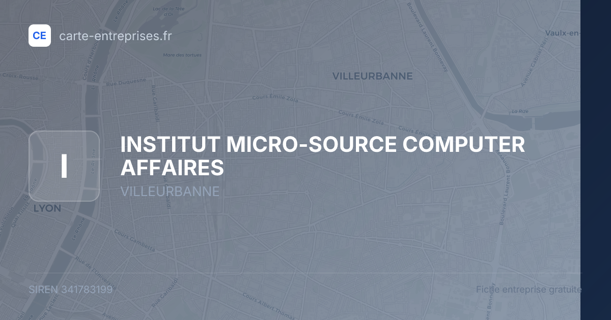 INSTITUT MICRO-SOURCE COMPUTER AFFAIRES — 341783199 — fiche entreprise