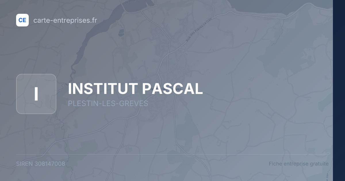 INSTITUT PASCAL — 308147008 — fiche entreprise