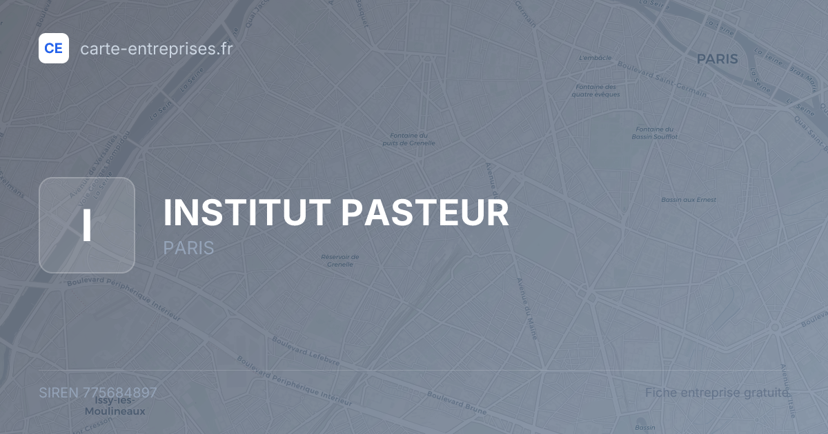 INSTITUT PASTEUR — 775684897 — fiche entreprise