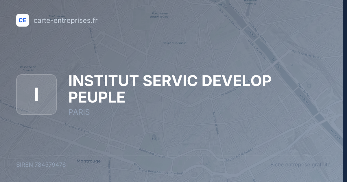 INSTITUT SERVIC DEVELOP PEUPLE — 784579476 — fiche entreprise