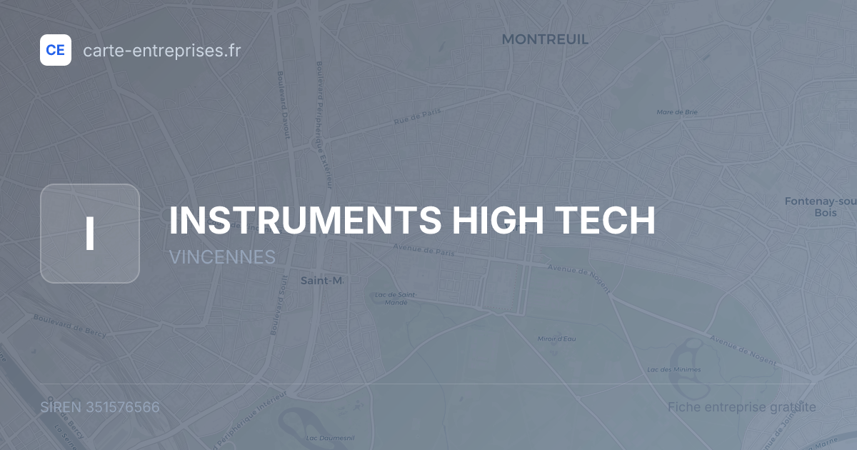 INSTRUMENTS HIGH TECH — 351576566 — fiche entreprise