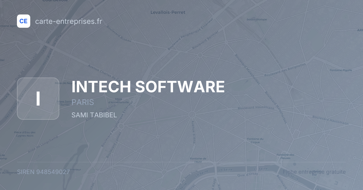 INTECH SOFTWARE — 948549027 — fiche entreprise