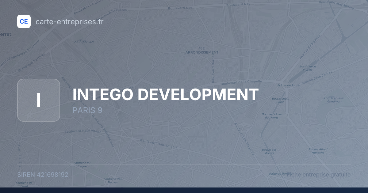 INTEGO DEVELOPMENT — 421698192 — fiche entreprise