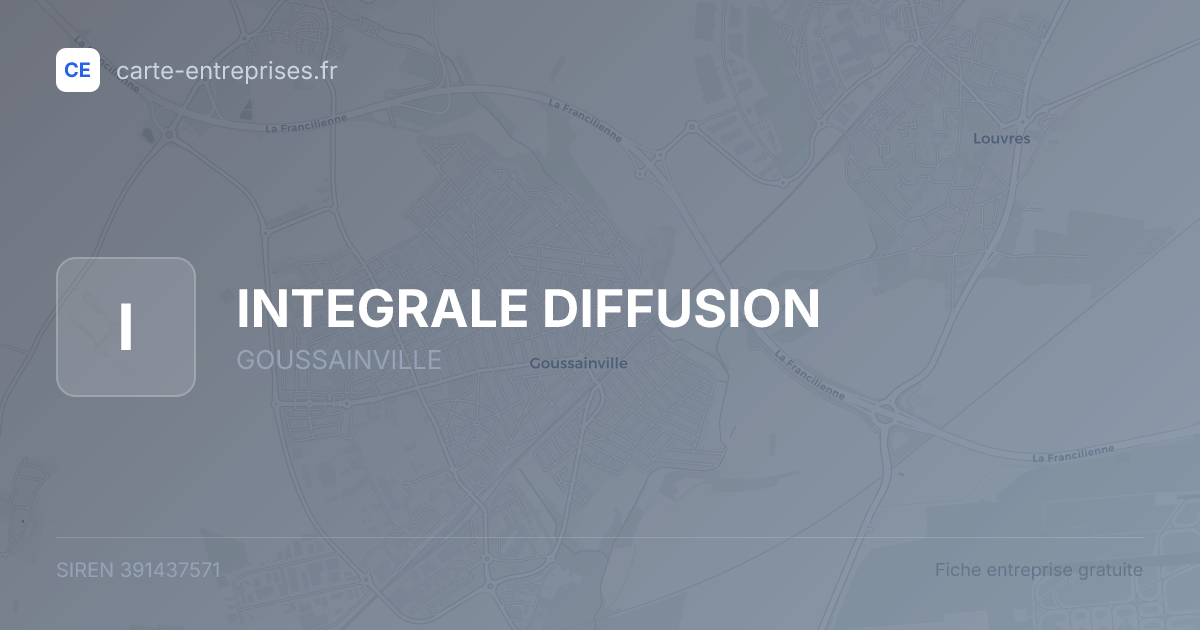 INTEGRALE DIFFUSION — 391437571 — fiche entreprise