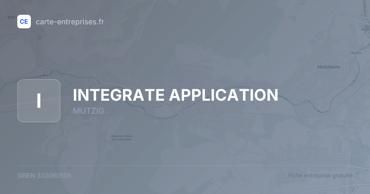 INTEGRATE APPLICATION — 332060508 — fiche entreprise