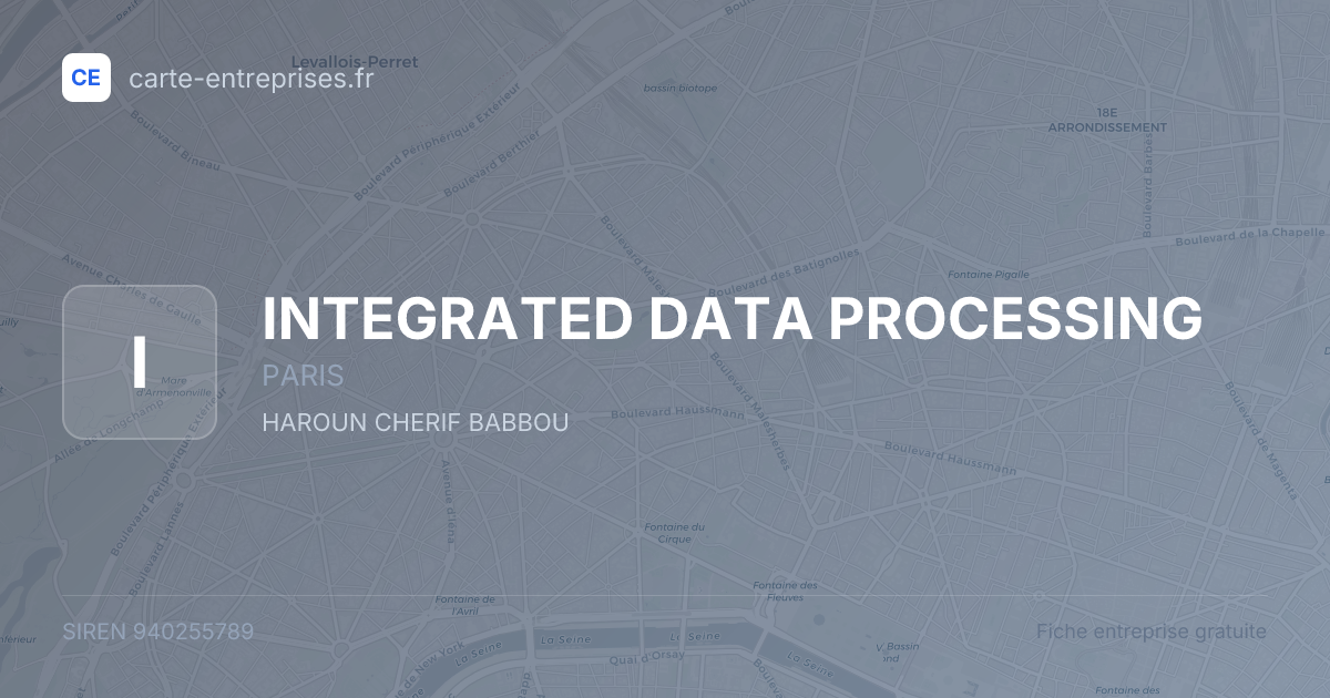INTEGRATED DATA PROCESSING — 940255789 — fiche entreprise