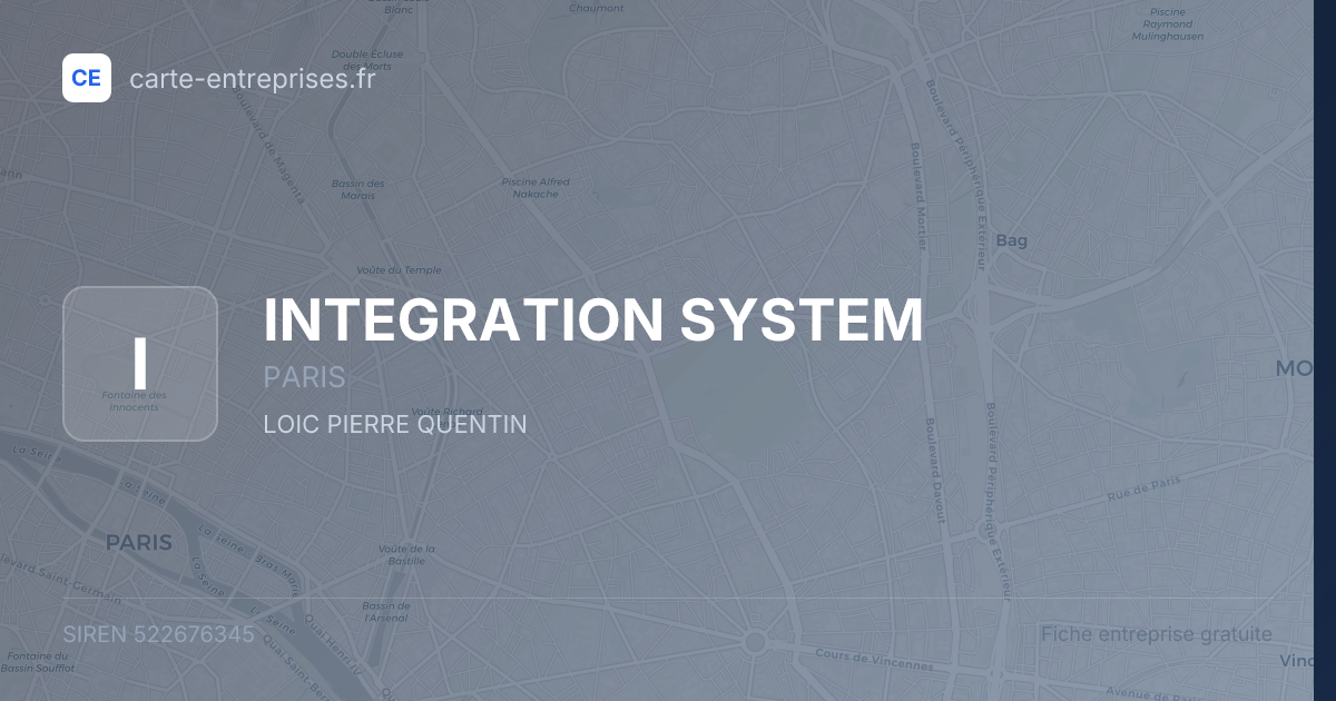 INTEGRATION SYSTEM — 522676345 — fiche entreprise