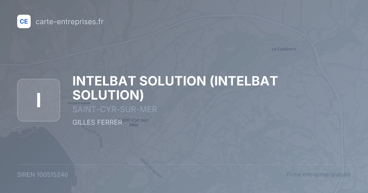 INTELBAT SOLUTION — 100515246 — fiche entreprise