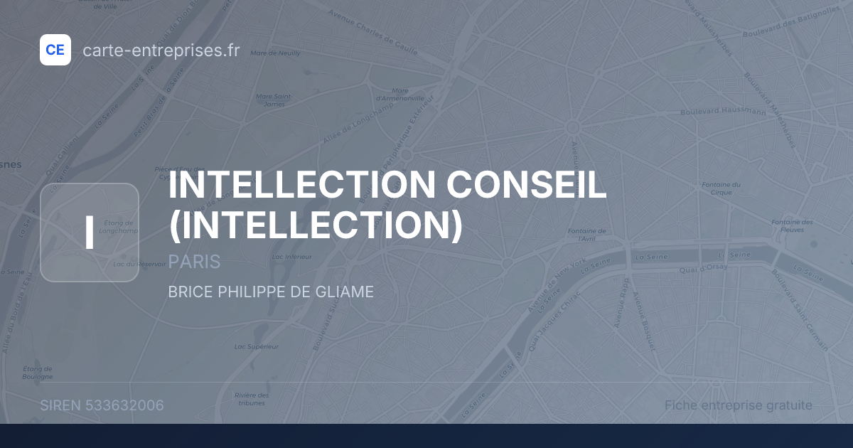 INTELLECTION CONSEIL (INTELLECTION) — 533632006 — fiche entreprise