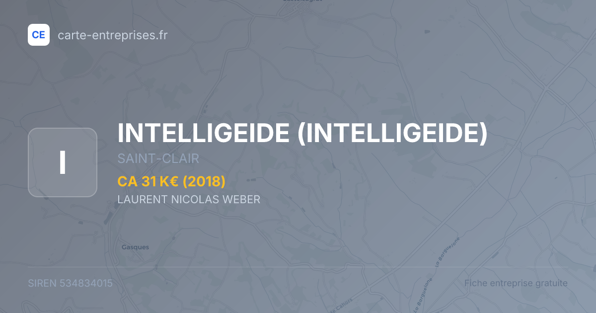 INTELLIGEIDE — 534834015 — fiche entreprise