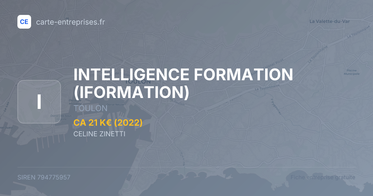 INTELLIGENCE FORMATION (IFORMATION) — 794775957 — fiche entreprise