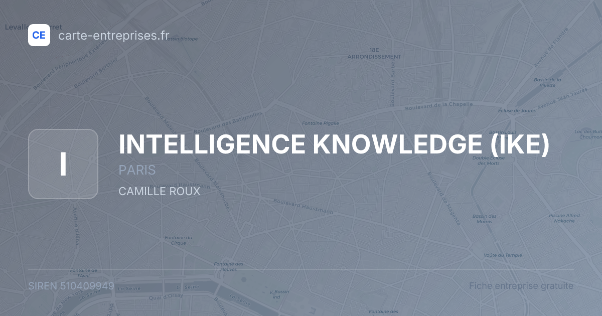 INTELLIGENCE KNOWLEDGE (IKE) — 510409949 — fiche entreprise