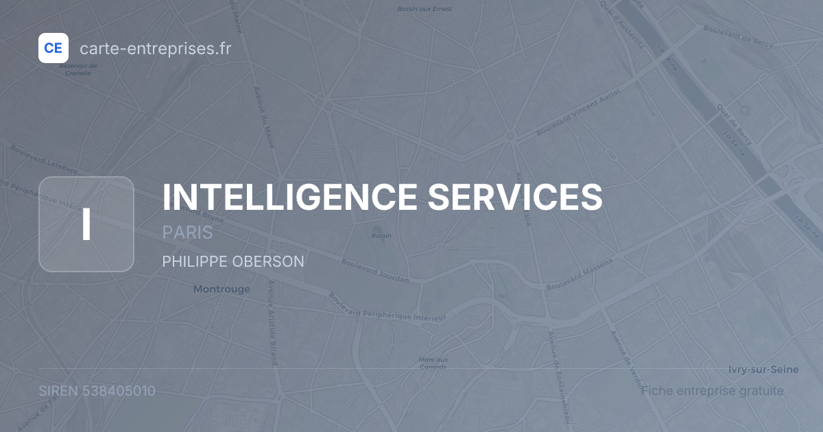 INTELLIGENCE SERVICES — 538405010 — fiche entreprise
