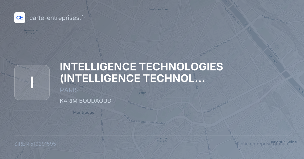 INTELLIGENCE TECHNOLOGIES (IT) — 519291595 — fiche entreprise