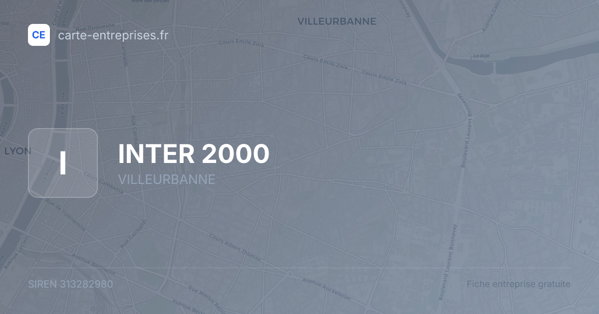 INTER 2000 — 313282980 — fiche entreprise