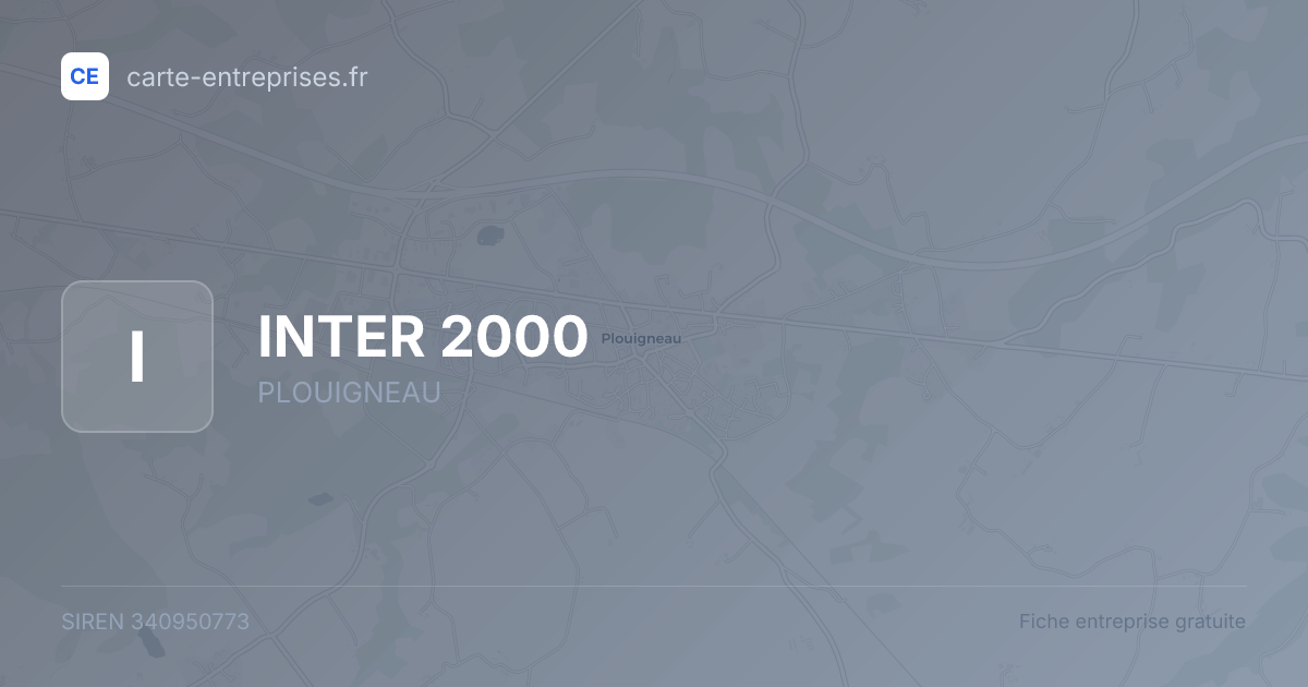 INTER 2000 — 340950773 — fiche entreprise