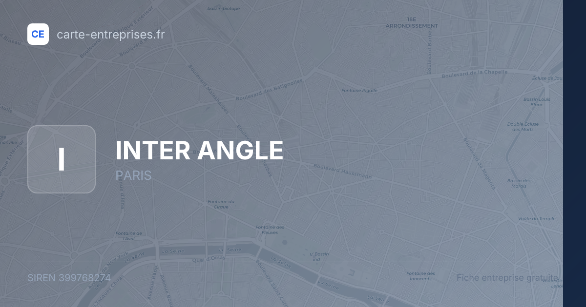 INTER ANGLE — 399768274 — fiche entreprise