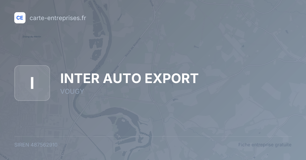 INTER AUTO EXPORT — 487562910 — fiche entreprise