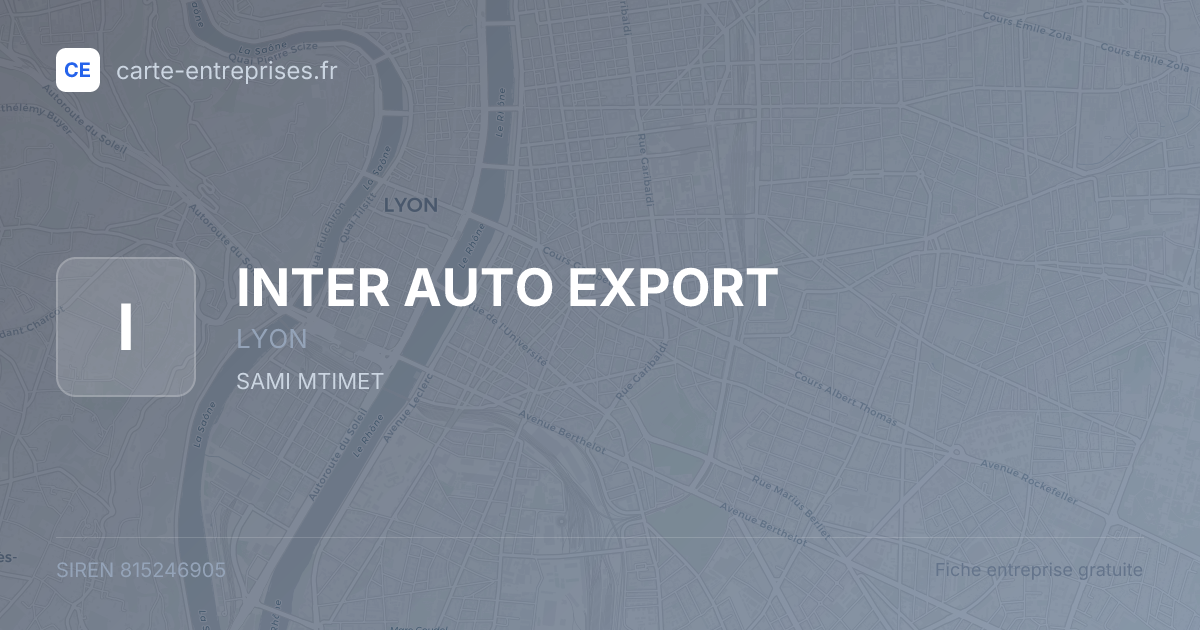 INTER AUTO EXPORT — 815246905 — fiche entreprise
