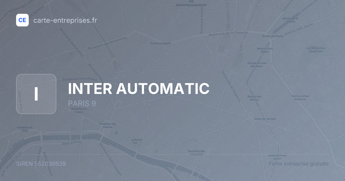 INTER AUTOMATIC — 552039539 — fiche entreprise