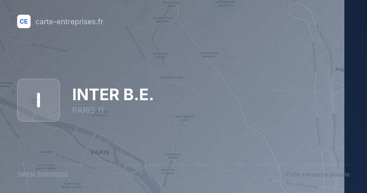 INTER B.E. — 389019126 — fiche entreprise