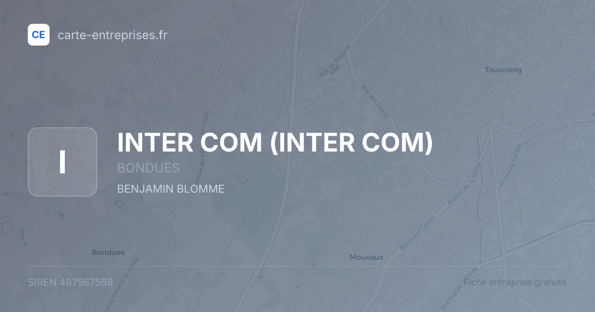 INTER COM — 487567588 — fiche entreprise