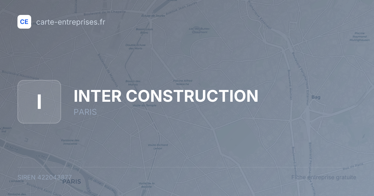 INTER CONSTRUCTION — 422043877 — fiche entreprise