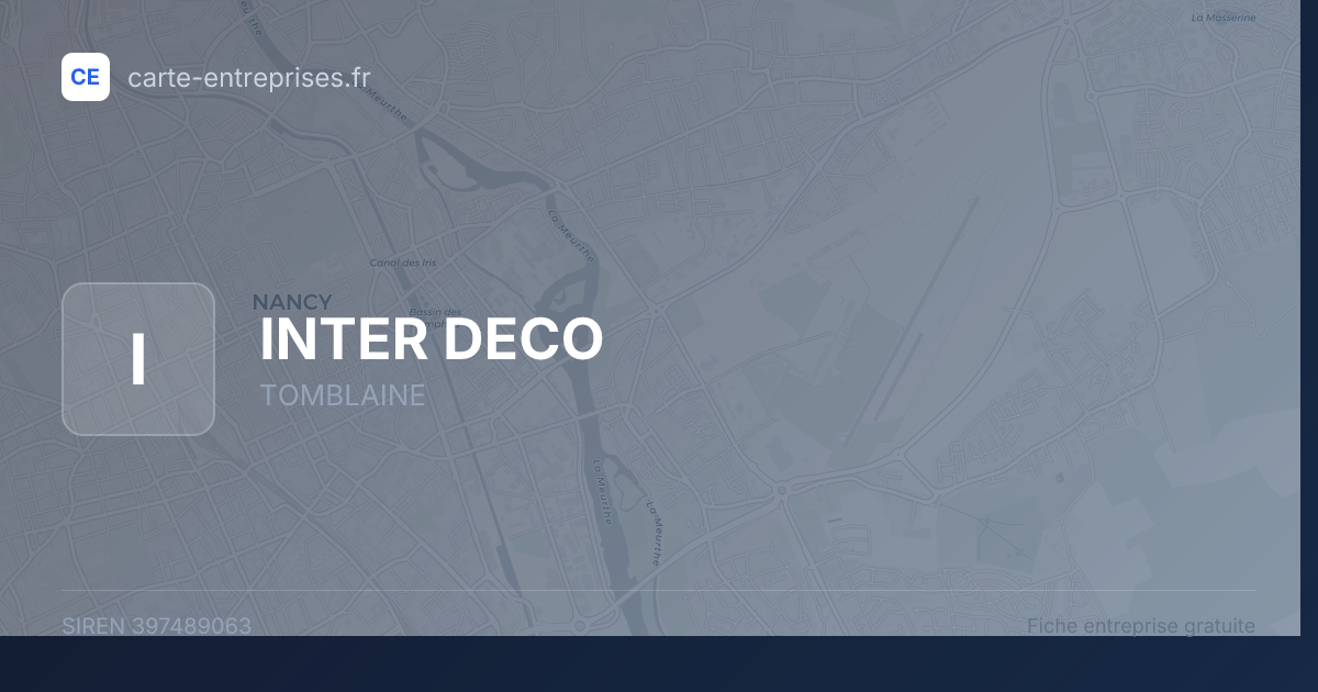 INTER DECO — 397489063 — fiche entreprise