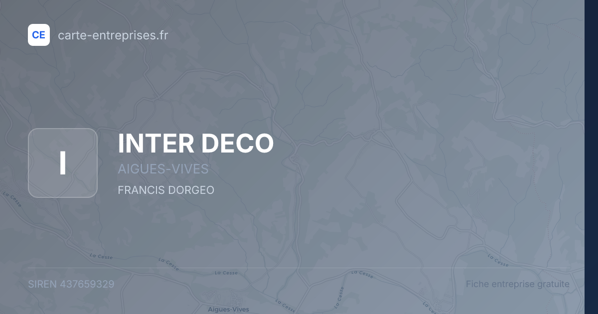 INTER DECO — 437659329 — fiche entreprise