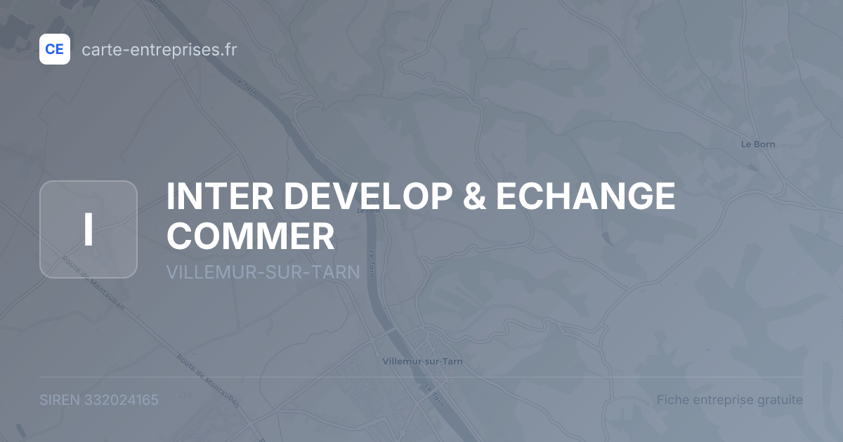 INTER DEVELOP & ECHANGE COMMER — 332024165 — fiche entreprise
