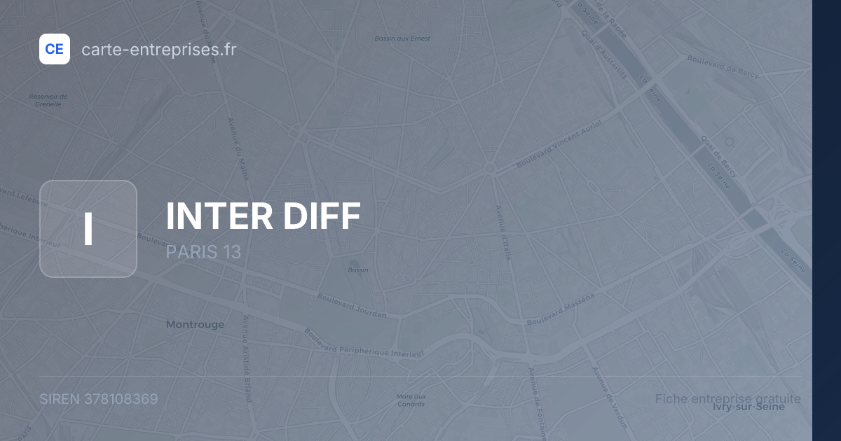 INTER DIFF — 378108369 — fiche entreprise