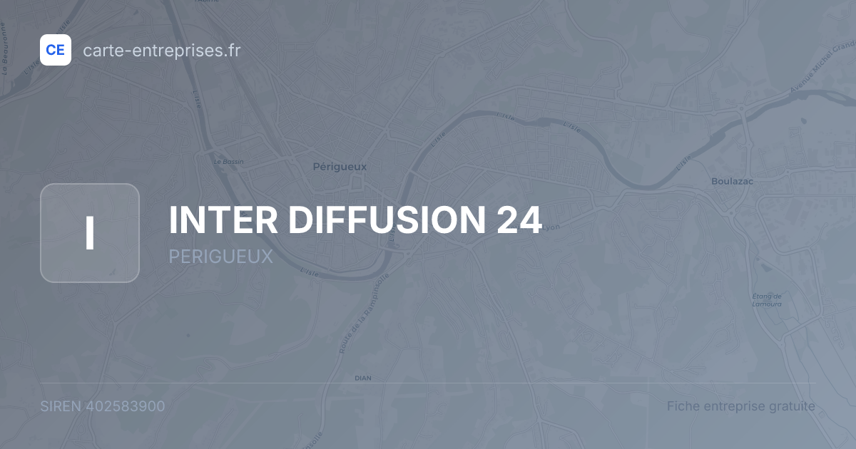 INTER DIFFUSION 24 — 402583900 — fiche entreprise