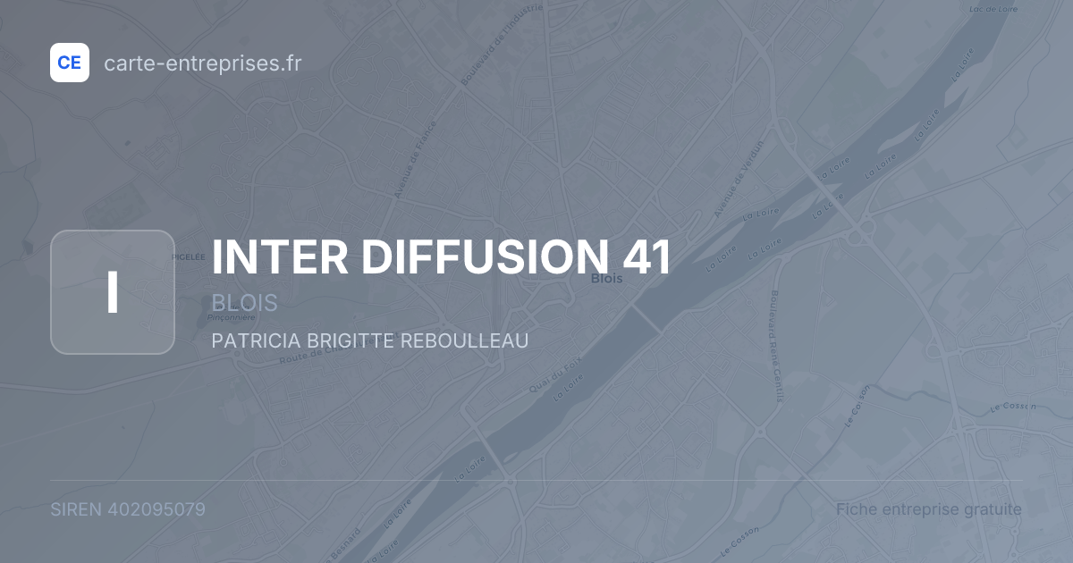 INTER DIFFUSION 41 — 402095079 — fiche entreprise