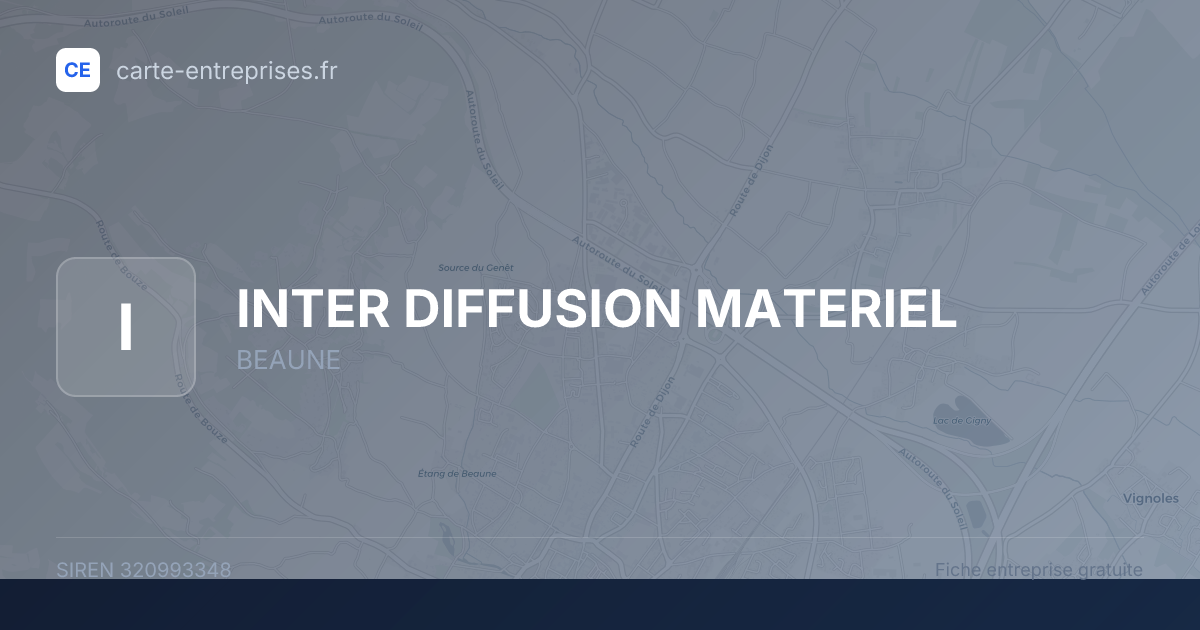 INTER DIFFUSION MATERIEL — 320993348 — fiche entreprise
