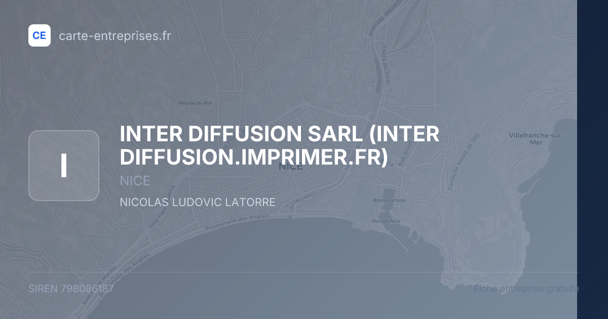 INTER DIFFUSION SARL (INTER DIFFUSION.IMPRIMER.FR) — 798086187 — fiche entreprise
