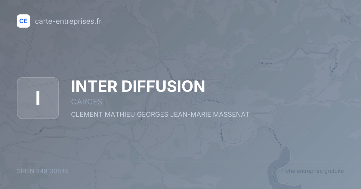 INTER DIFFUSION — 349130849 — fiche entreprise