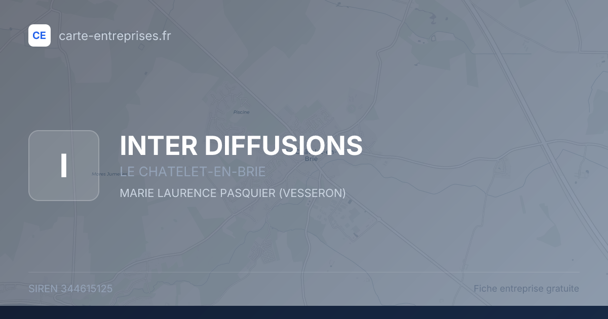 INTER DIFFUSIONS — 344615125 — fiche entreprise