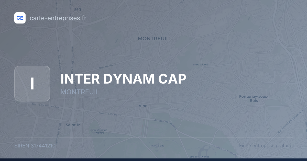 INTER DYNAM CAP — 317441210 — fiche entreprise