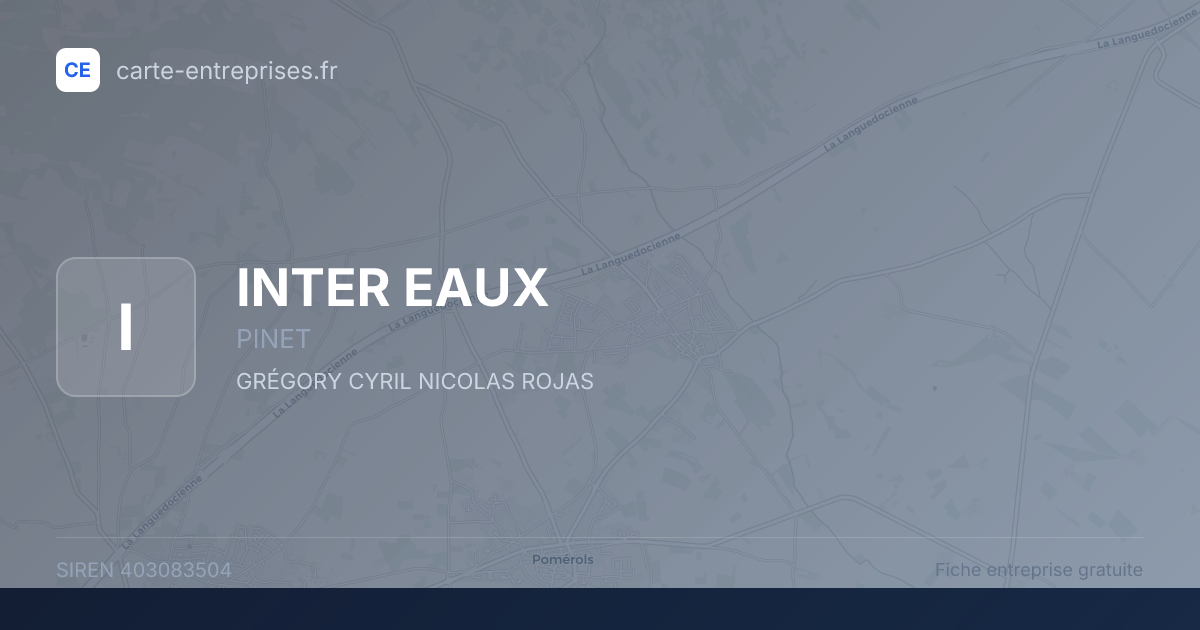 INTER EAUX — 403083504 — fiche entreprise