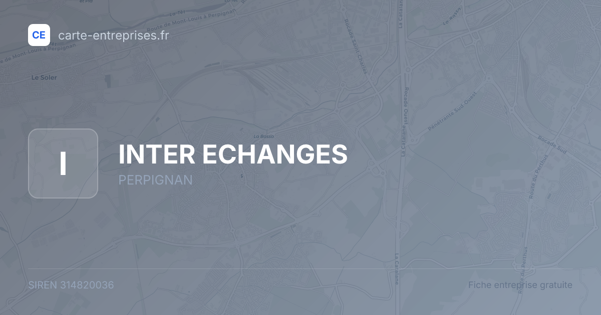 INTER ECHANGES — 314820036 — fiche entreprise