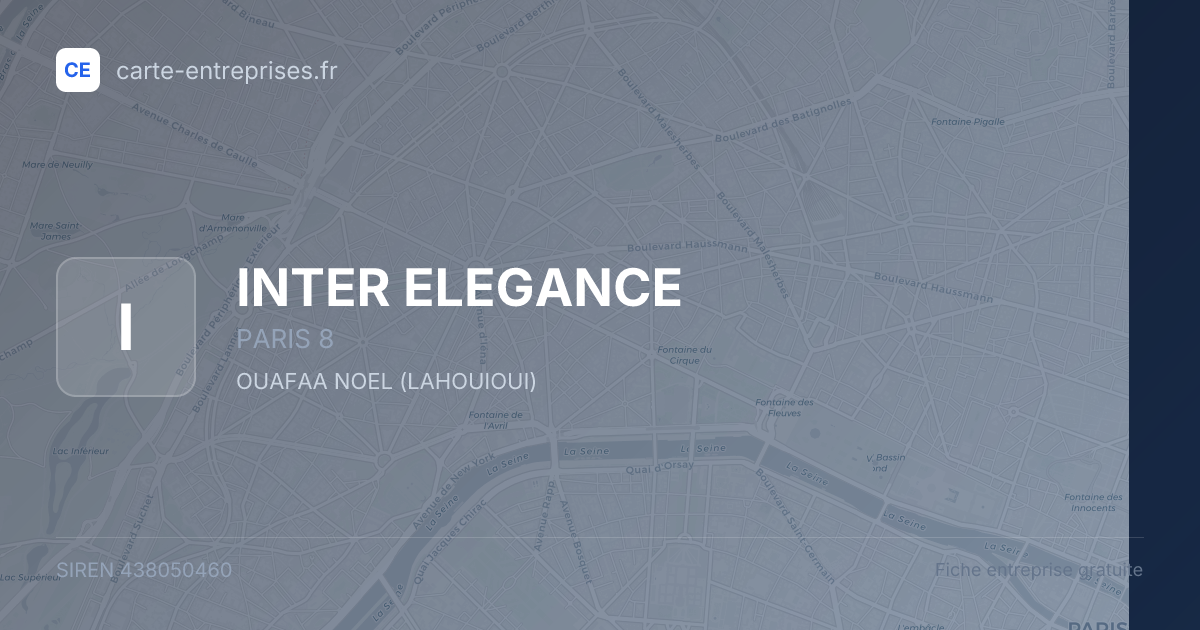 INTER ELEGANCE — 438050460 — fiche entreprise
