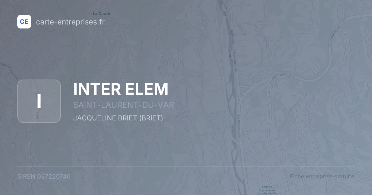 INTER ELEM — 037220746 — fiche entreprise