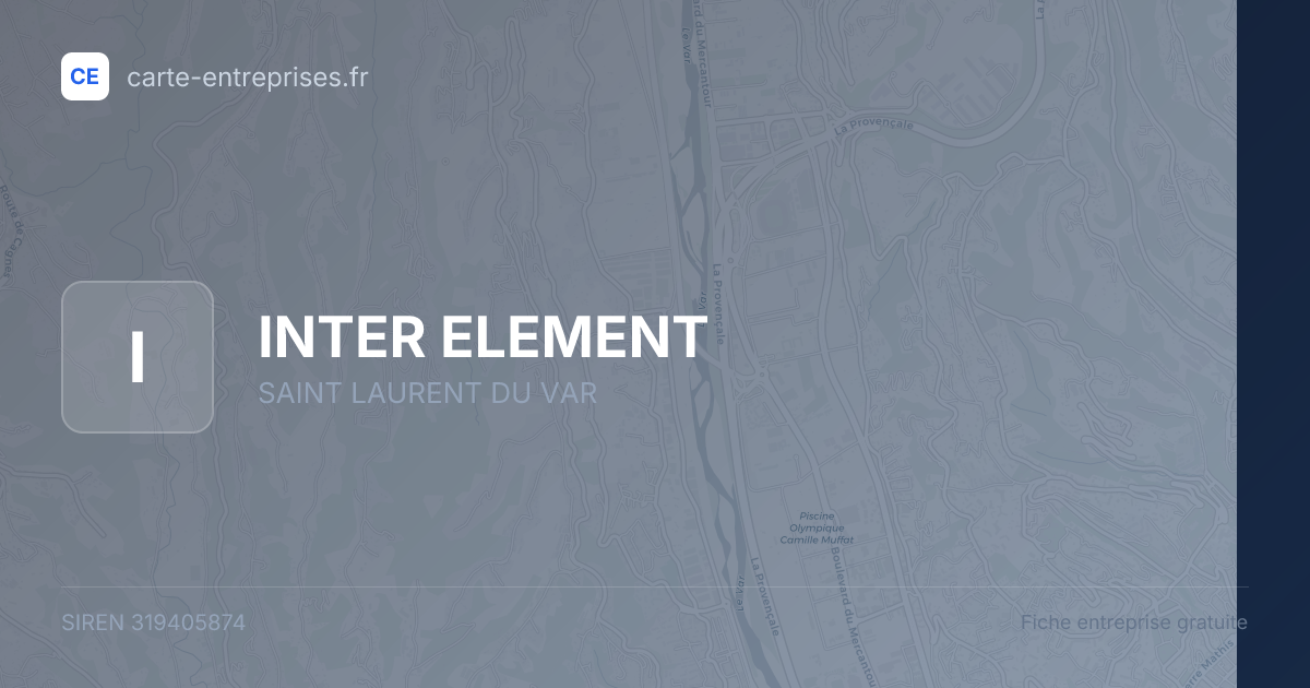 INTER ELEMENT — 319405874 — fiche entreprise