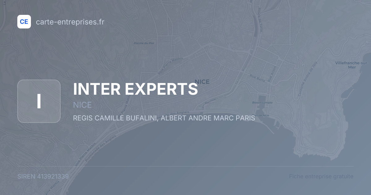 INTER EXPERTS — 413921339 — fiche entreprise